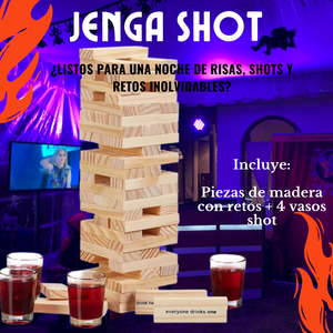 🥂Jenga Shot Premium - Torre Juerguera con retos🎉